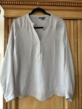 Vince Silk Light Gray/Lavender Button-Down Shirt